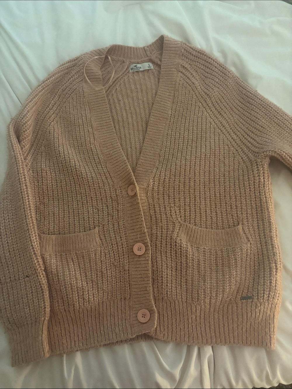 Hollister Blush Pink Chunky Button-Up Cardigan